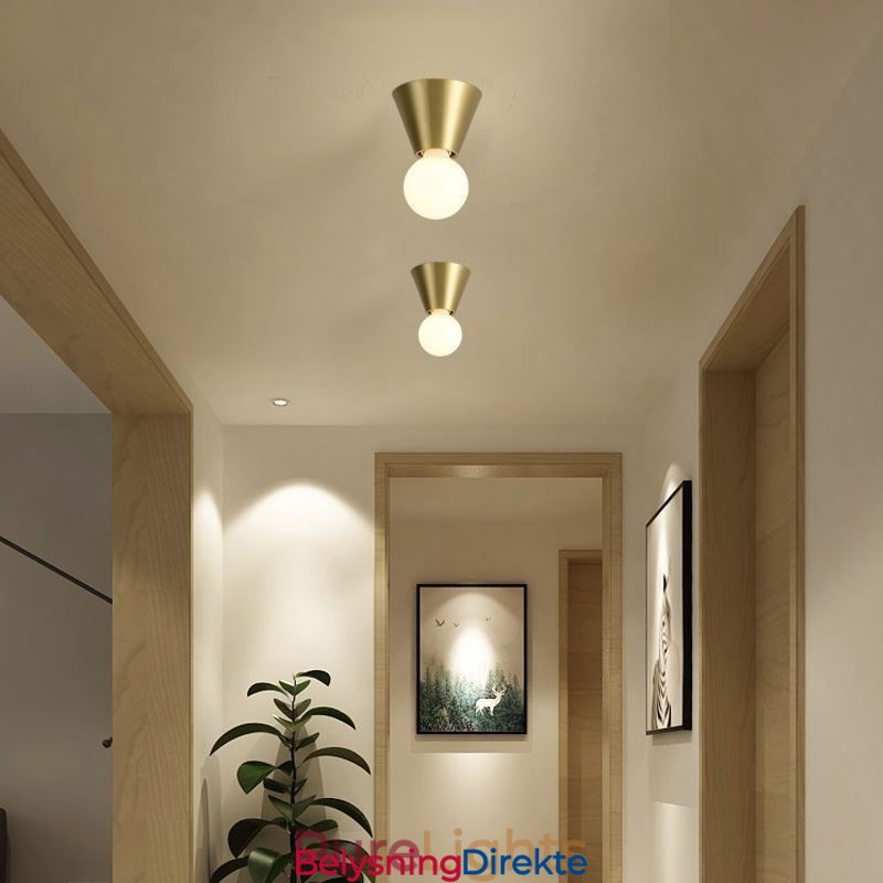 Nordisk Messing Mini Innfelt Taklampe