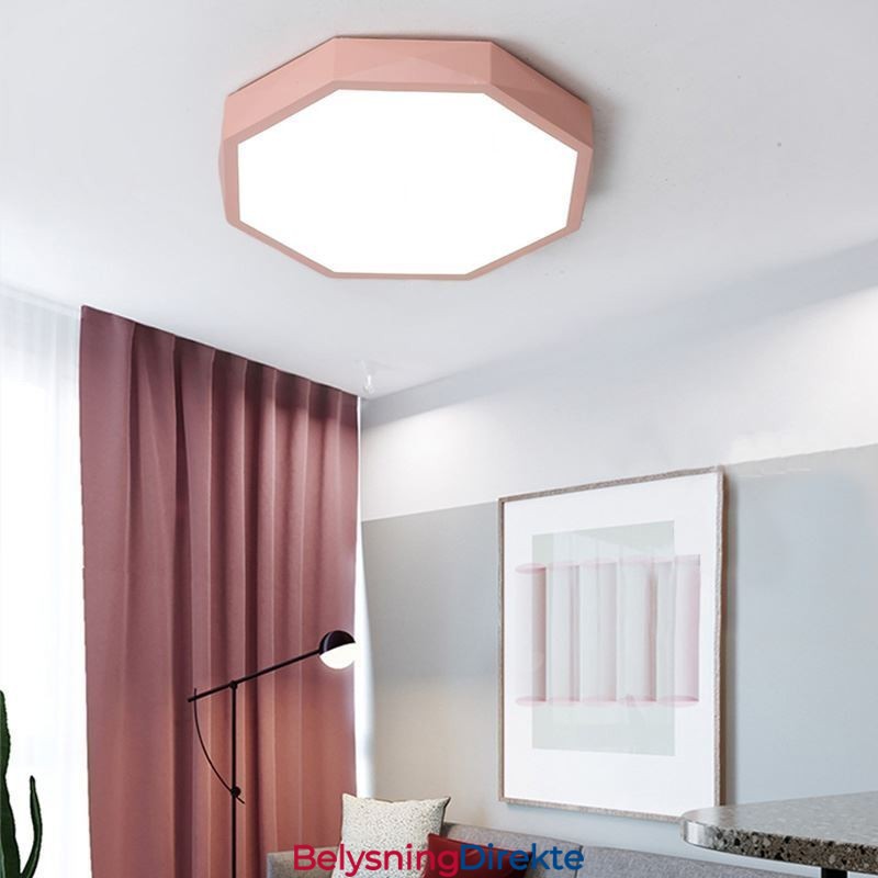 Moderne, Innfelt Taklampe Med Spesiell Sekskantdesign, Ultratynn Lampe