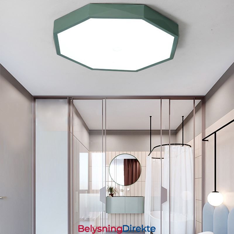 Moderne, Innfelt Taklampe Med Spesiell Sekskantdesign, Ultratynn Lampe