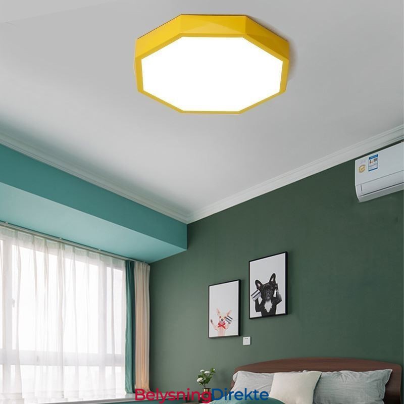 Moderne, Innfelt Taklampe Med Spesiell Sekskantdesign, Ultratynn Lampe