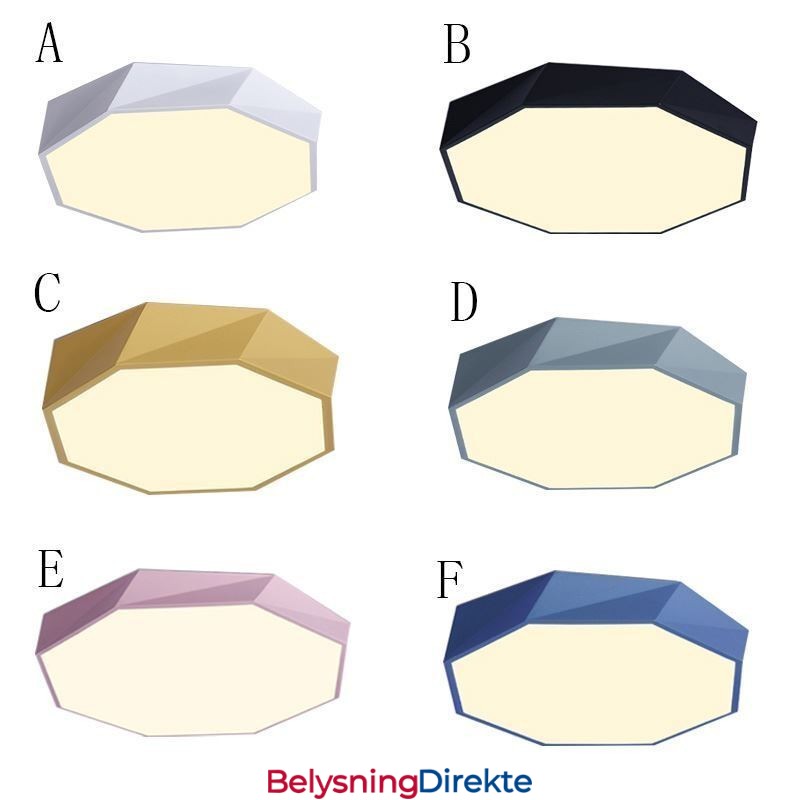 Moderne, Innfelt Taklampe Med Spesialdesign Og Åttekantet Design, Ultratynn Lampe