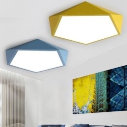 Moderne, Innfelt Taklampe Med Diamantdesign, Ultratynn Belysning Til Hjemmet