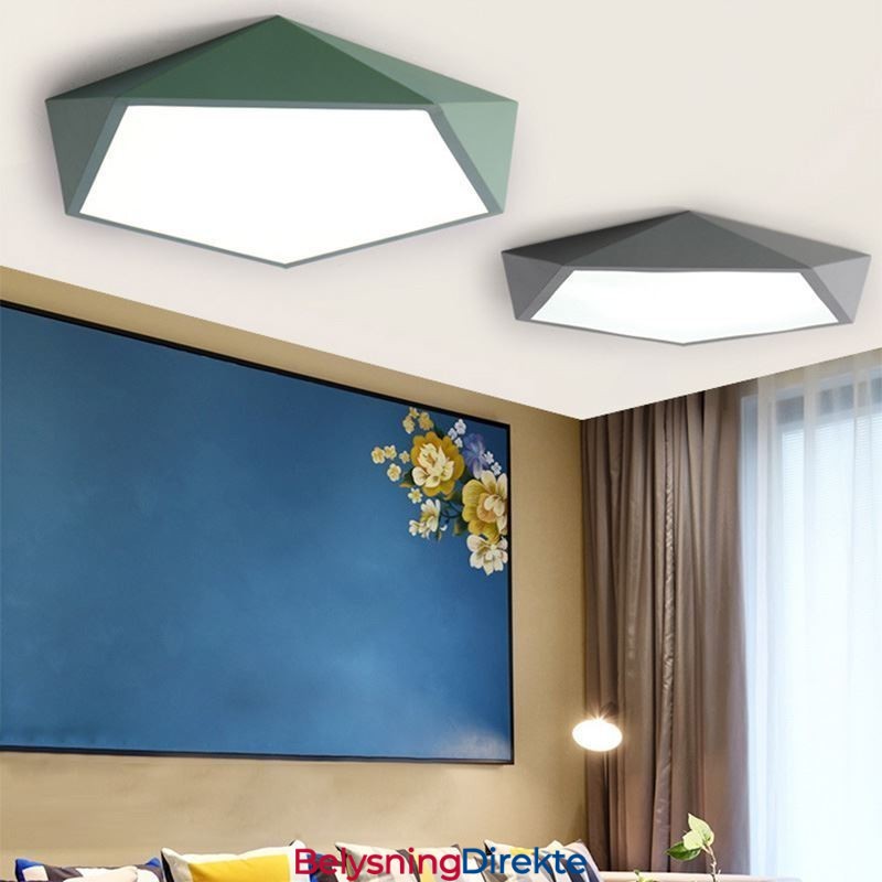 Moderne, Innfelt Taklampe Med Diamantdesign, Ultratynn Belysning Til Hjemmet