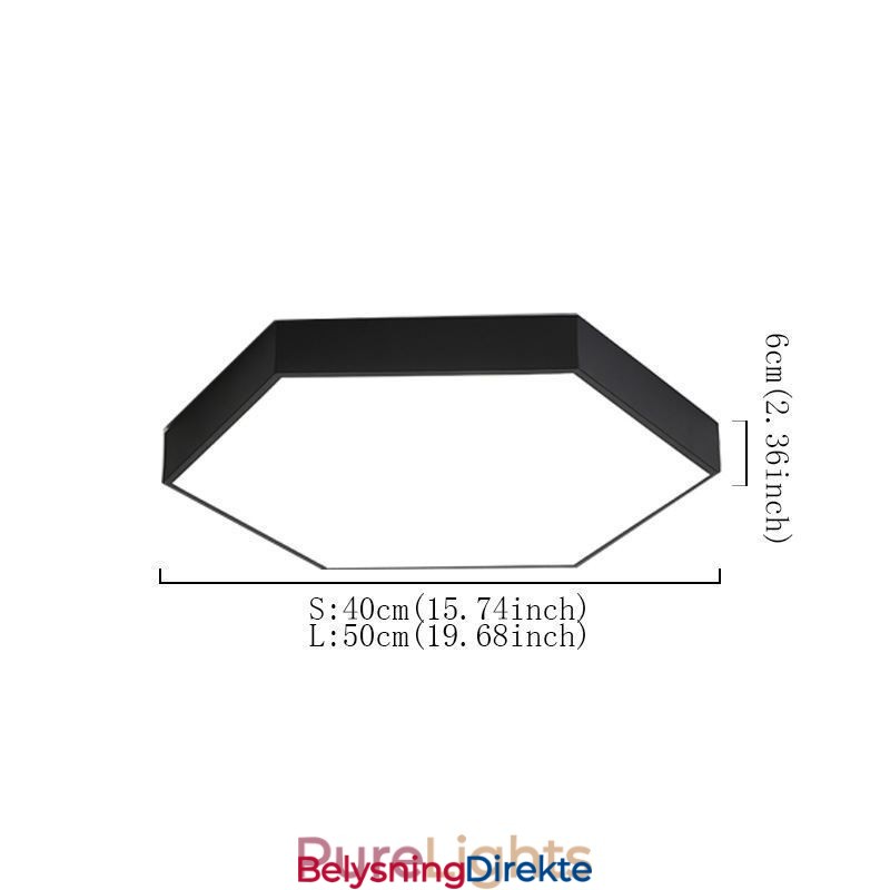 Moderne Enkel, Innfelt Sekskantet Taklampe