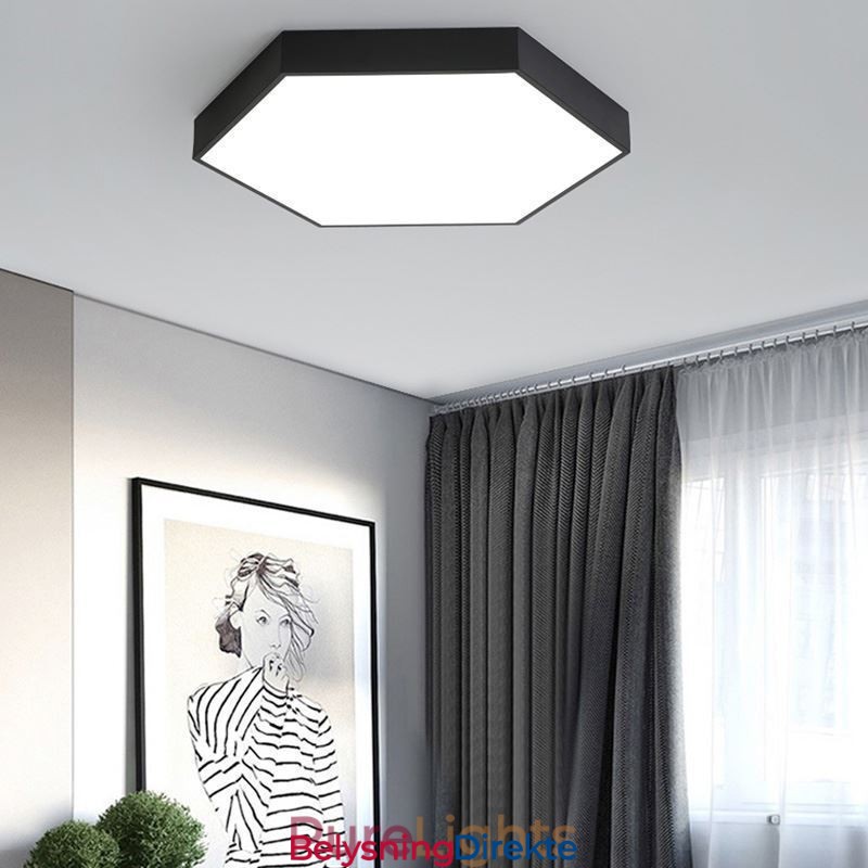 Moderne Enkel, Innfelt Sekskantet Taklampe