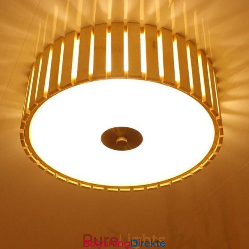 Stor, Innfelt Kinesisk, Kreativ Taklampe I Bambus For Barn