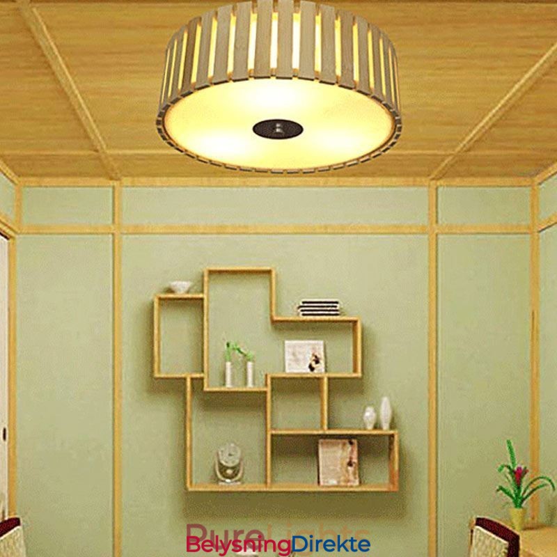 Stor, Innfelt Kinesisk, Kreativ Taklampe I Bambus For Barn