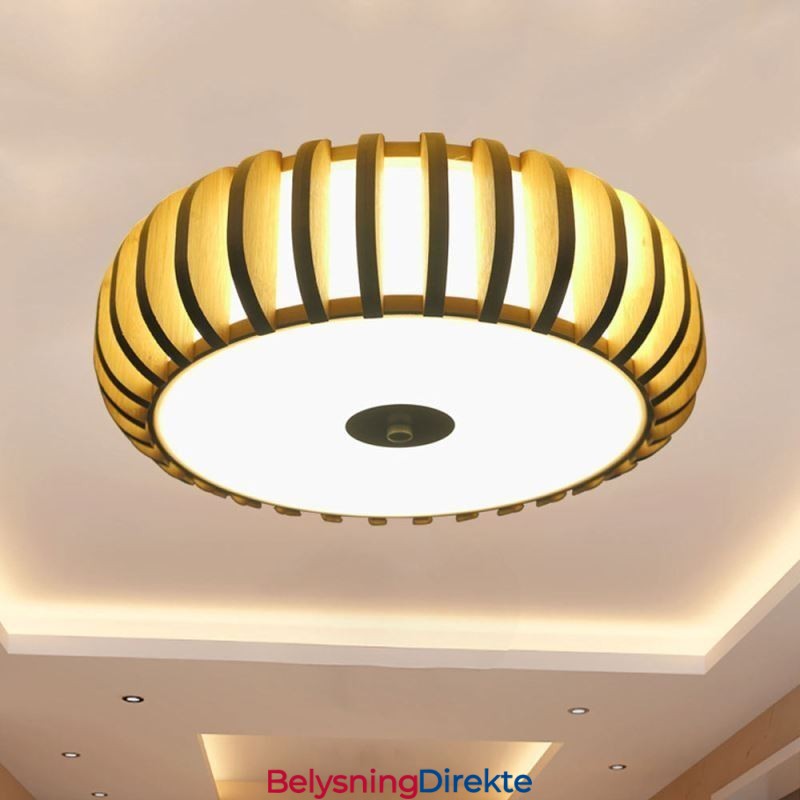 Landlig Bambus Innfelt Gresskarformet Takbelysning