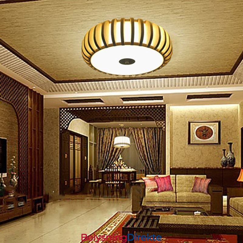 Landlig Bambus Innfelt Gresskarformet Takbelysning