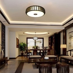 Landlig Bambus Innfelt Gresskarformet Takbelysning