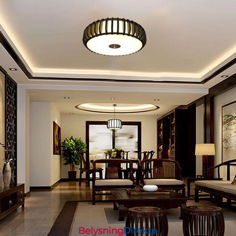 Landlig Bambus Innfelt Gresskarformet Takbelysning