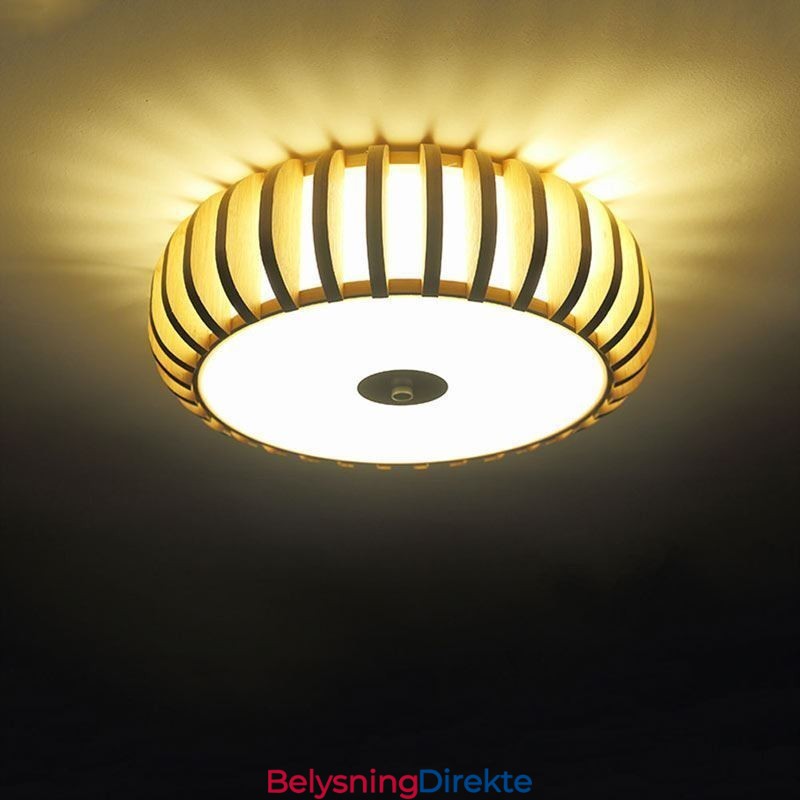 Landlig Bambus Innfelt Gresskarformet Takbelysning