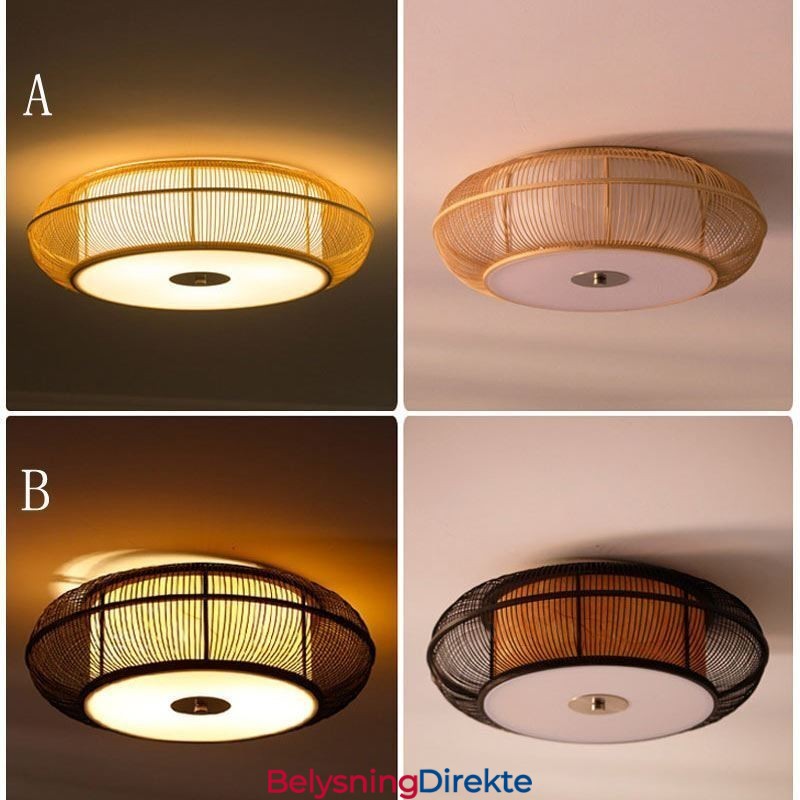 Kinesisk Spesial Bambus Innfelt Kreativ Japansk Rund Taklampe