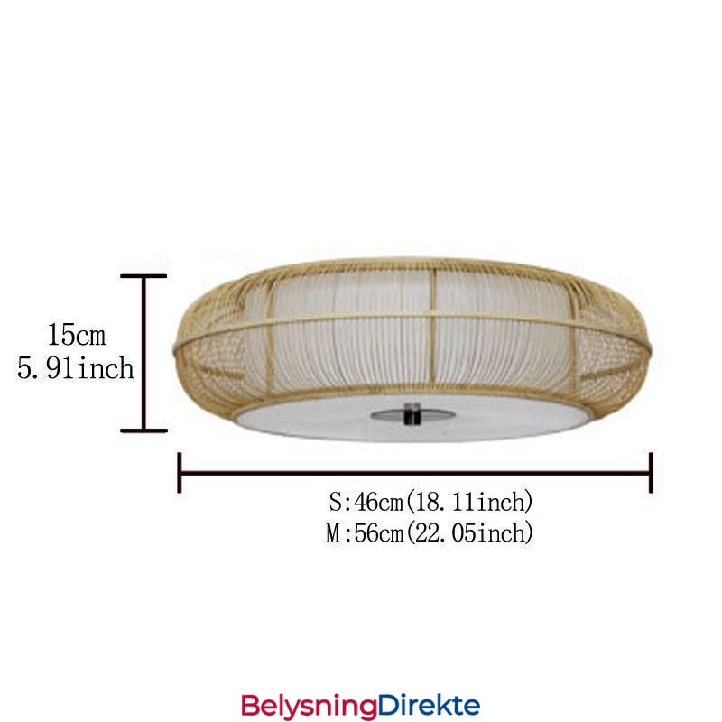 Kinesisk Spesial Bambus Innfelt Kreativ Japansk Rund Taklampe