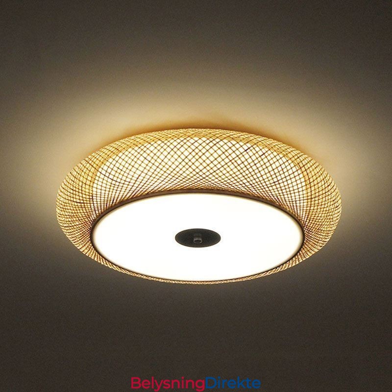 Moderne Bambus Innfelt Kinesisk Vevd Takbelysning