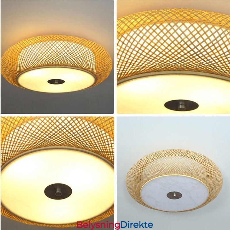 Moderne Bambus Innfelt Kinesisk Vevd Takbelysning