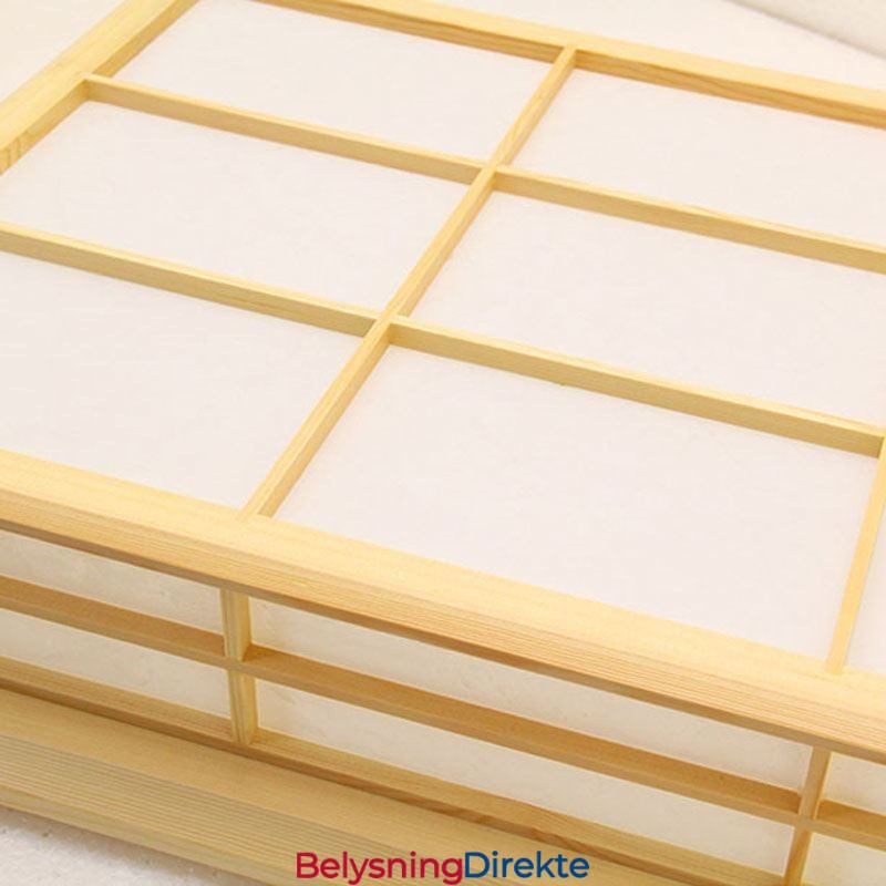 Japansk Kubeformet Taklampe I Massivt Tre