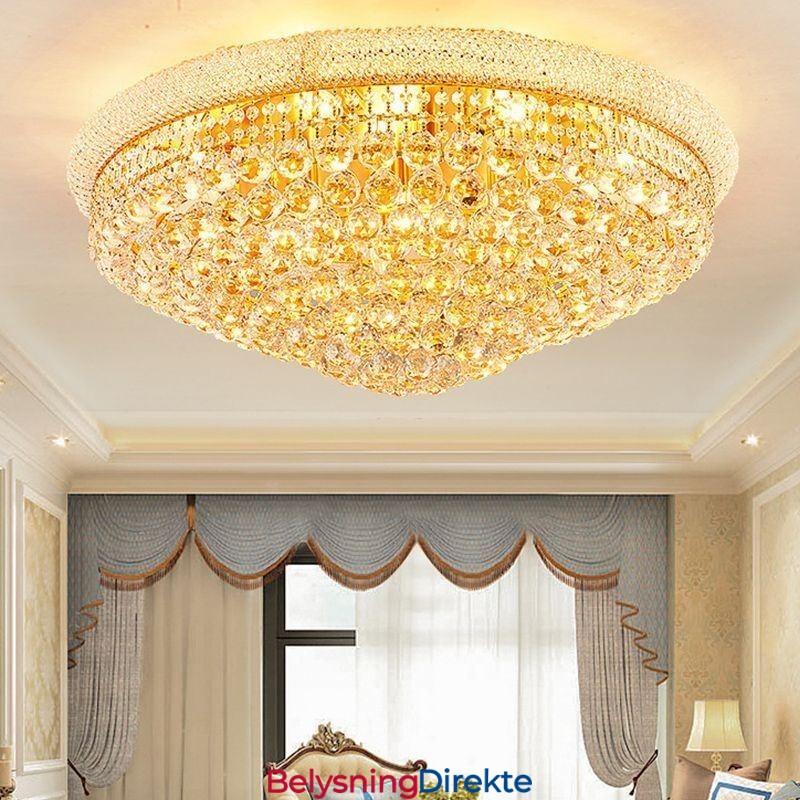 Europeisk Innfelt Lampe Luksuriøs Krystalltaklampe