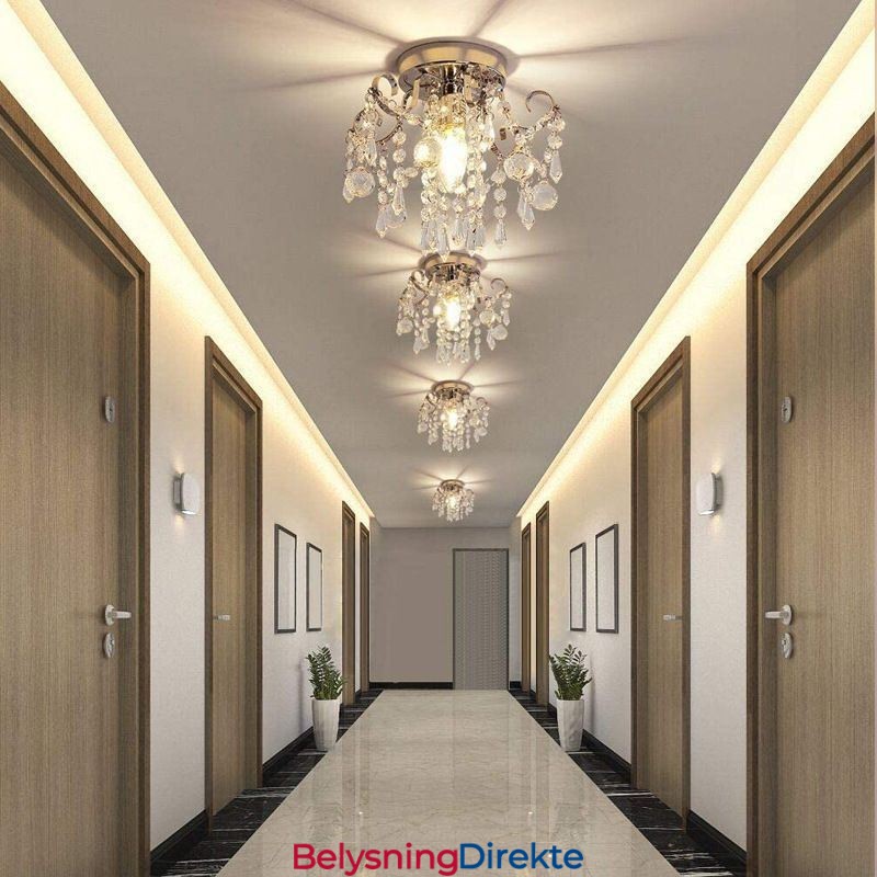 Moderne Minimalistisk Innfelt Taklampe I Krystall