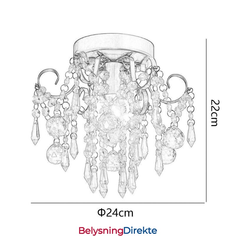Moderne Minimalistisk Innfelt Taklampe I Krystall