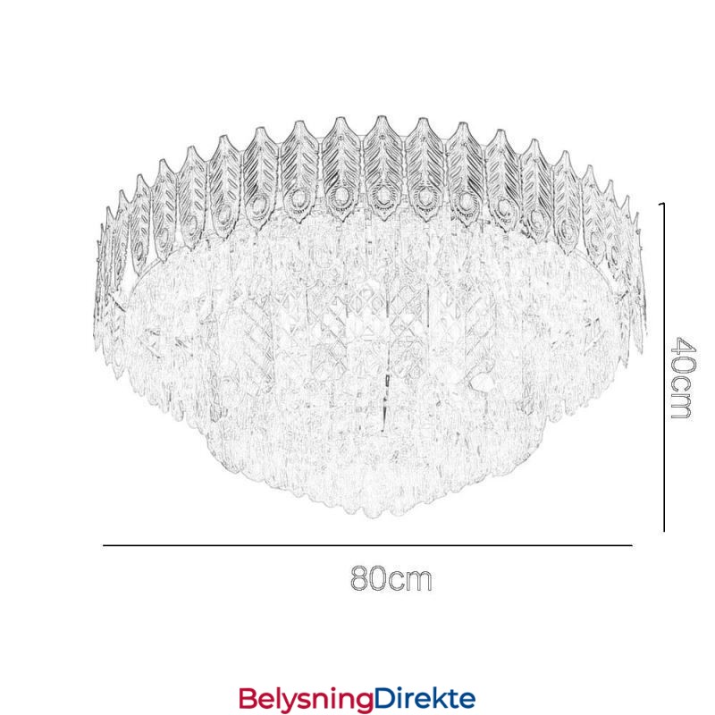 Krystall, Innfelt Rund Galvanisert Phoenix-Hale, Gullfarget, Luksuriøs Dekorativ Taklampe