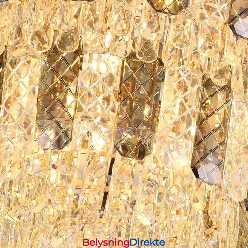 Krystall Innfelt Dobbeltlags Rund Luksuriøs Dekorativ Taklampe 80 Cm