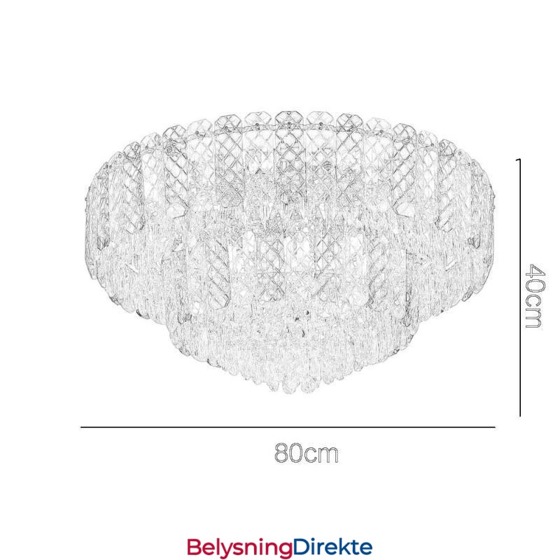 Krystall Innfelt Dobbeltlags Rund Luksuriøs Dekorativ Taklampe 80 Cm