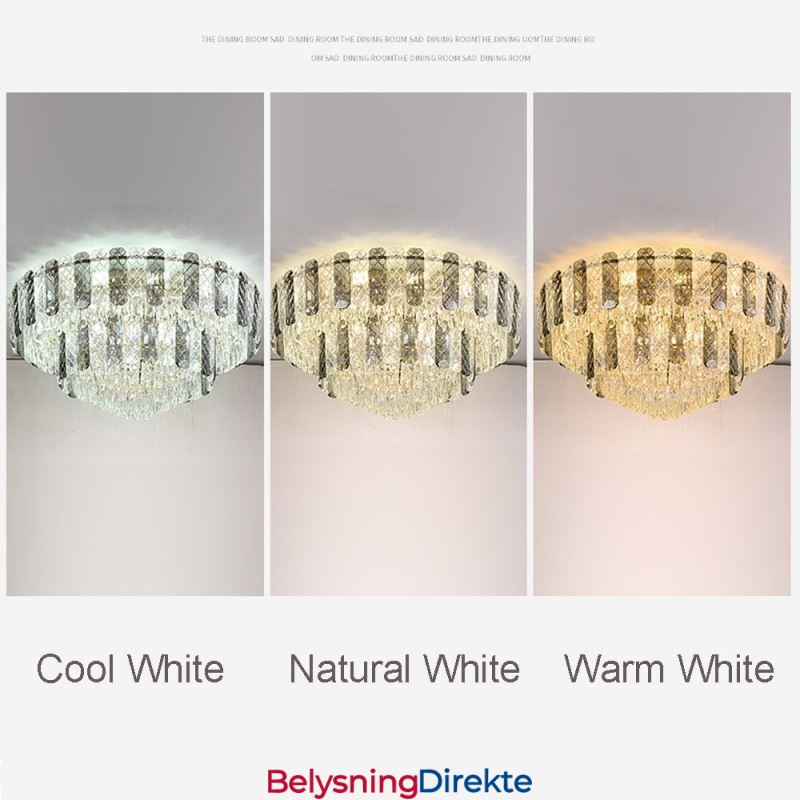 Krystall Innfelt Dobbeltlags Rund Luksuriøs Dekorativ Taklampe 80 Cm