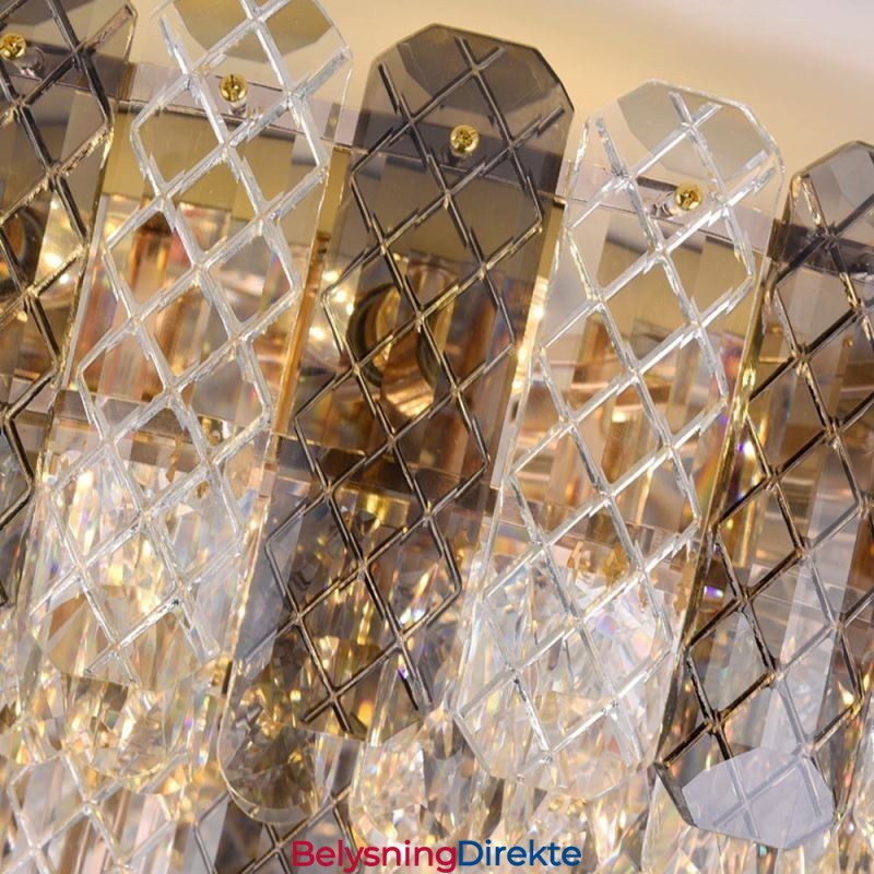 Krystall Innfelt Dobbeltlags Rund Luksuriøs Dekorativ Taklampe 80 Cm