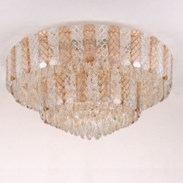 Krystall Innfelt Dobbeltlags Rund Luksuriøs Dekorativ Taklampe 80 Cm