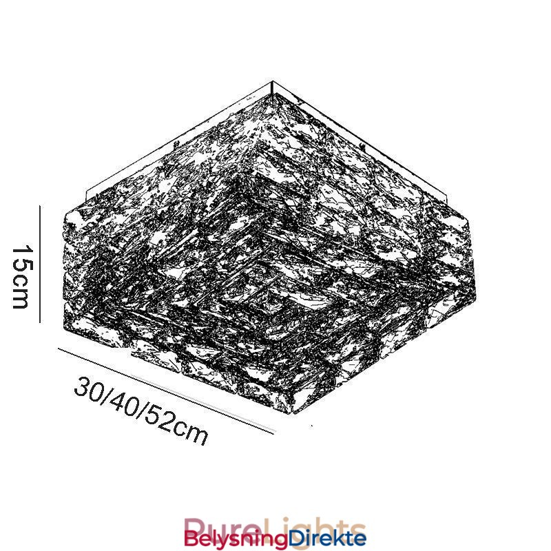 Krystall Taklampe For Innfelt Montering I Tre Farger, Dimbar