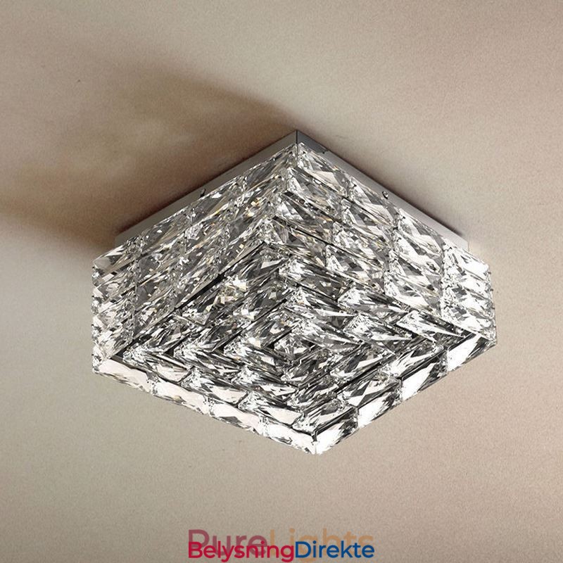 Krystall Taklampe For Innfelt Montering I Tre Farger, Dimbar