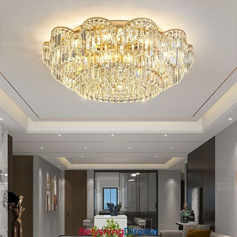 Krystall Innfelt Luksuriøs Rund Krystalldekorasjonstaklampe