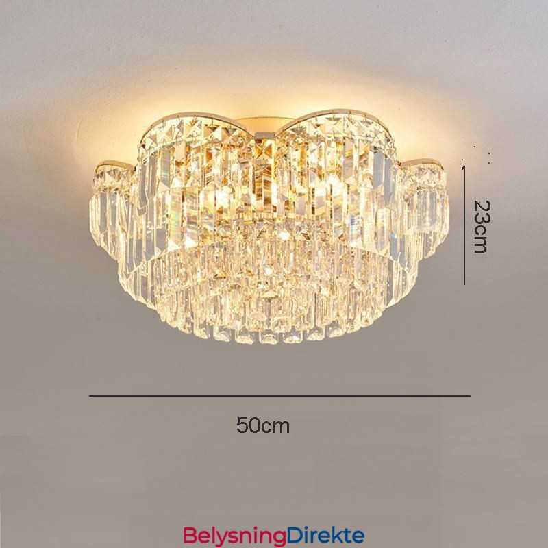 Krystall Innfelt Luksuriøs Rund Krystalldekorasjonstaklampe