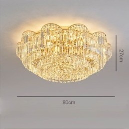 Krystall Innfelt Luksuriøs Rund Krystalldekorasjonstaklampe