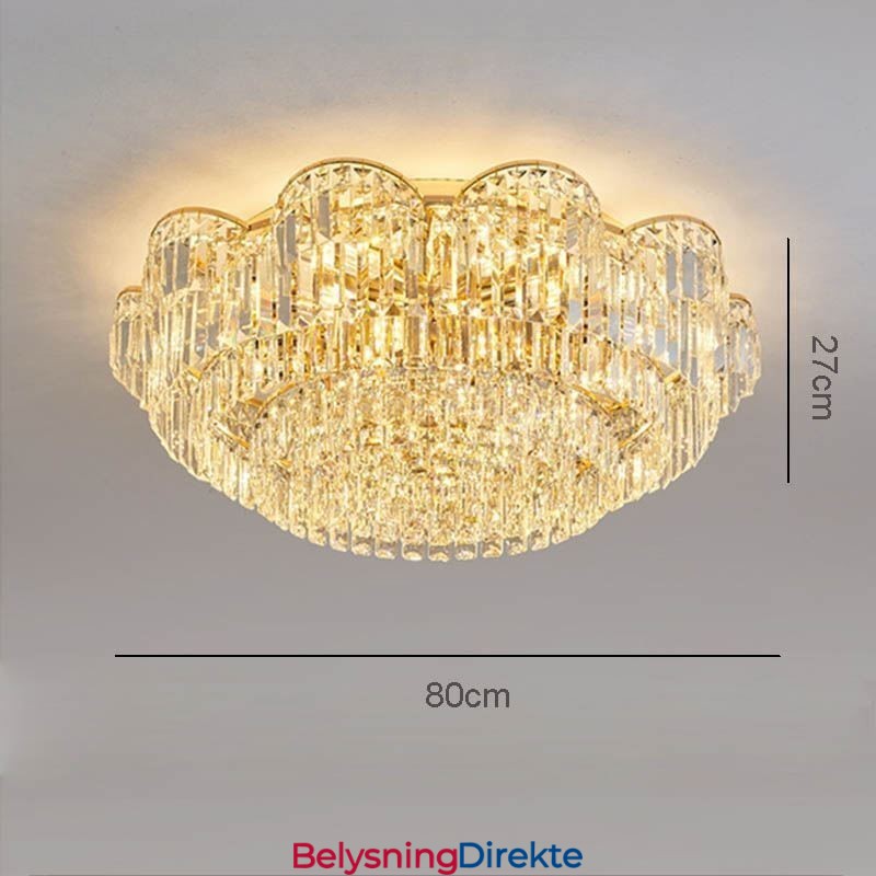 Krystall Innfelt Luksuriøs Rund Krystalldekorasjonstaklampe