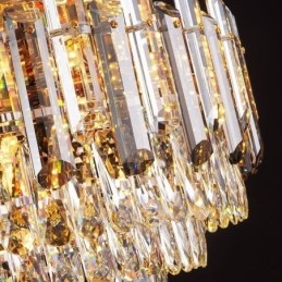 Krystall Innfelt Røykgrå Rund Krystalldekorasjonstaklampe