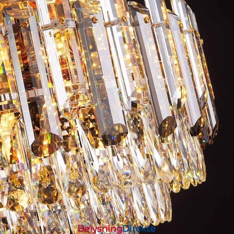 Krystall Innfelt Røykgrå Rund Krystalldekorasjonstaklampe