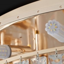 Krystall Innfelt Røykgrå Rund Krystalldekorasjonstaklampe