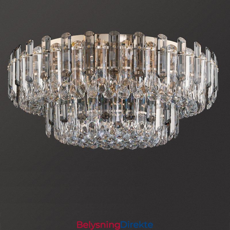 Krystall Innfelt Røykgrå Rund Krystalldekorasjonstaklampe