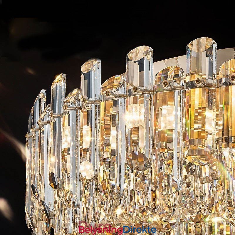 Luksuriøs Krystall Innfelt Rund Krystalldekorasjonstaklampe