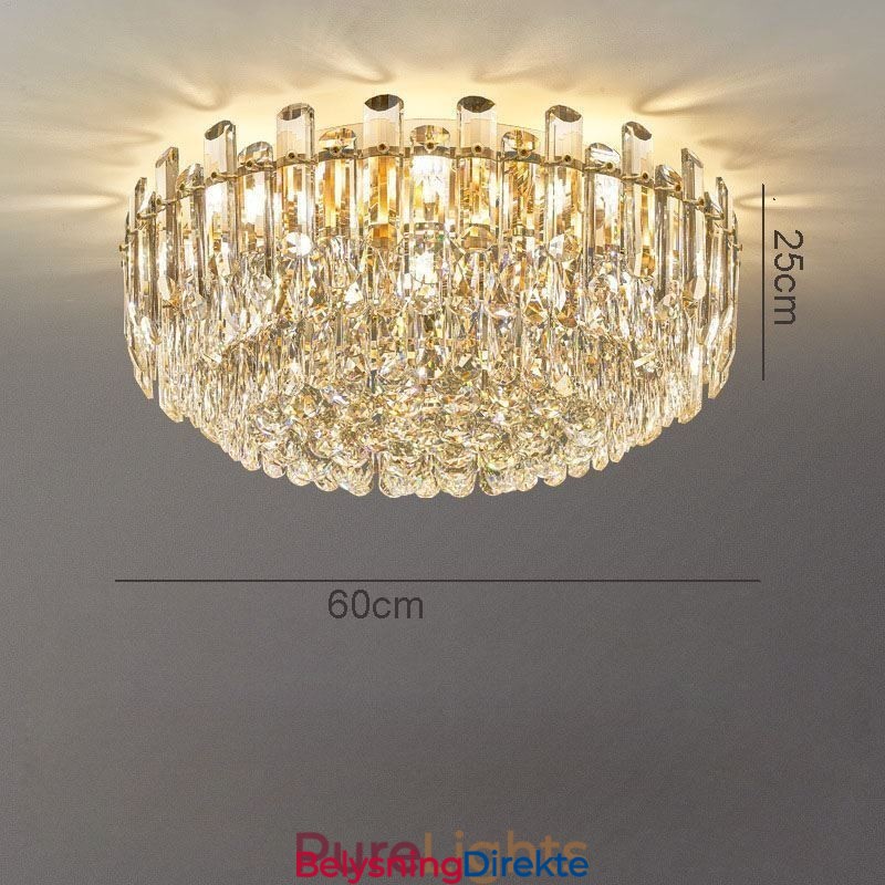 Luksuriøs Krystall Innfelt Rund Krystalldekorasjonstaklampe