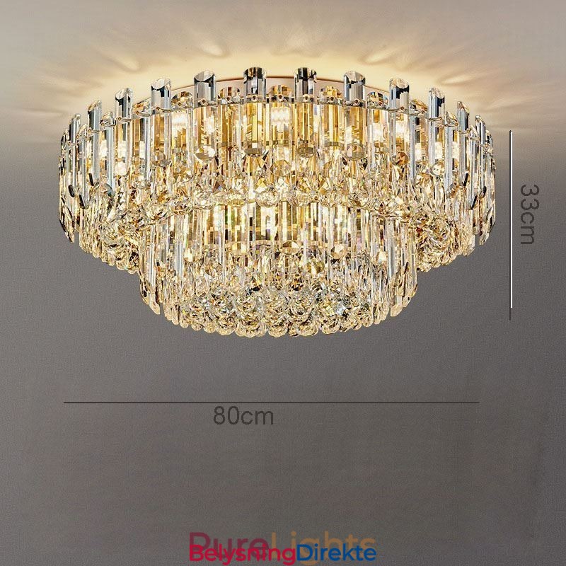 Luksuriøs Krystall Innfelt Rund Krystalldekorasjonstaklampe