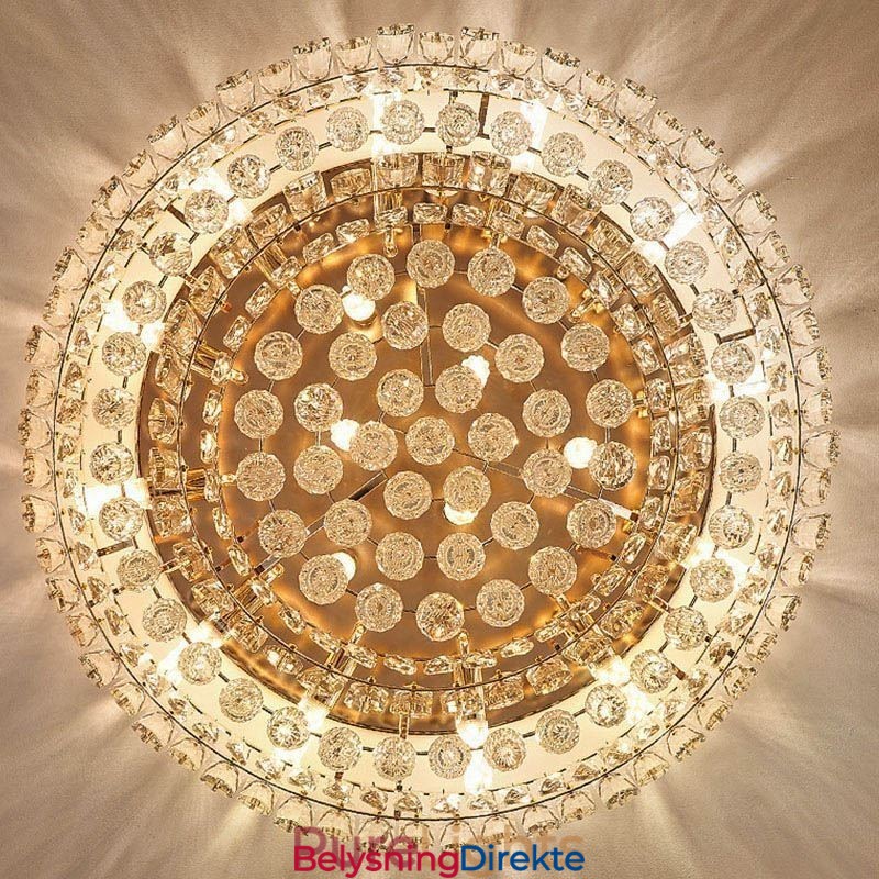 Luksuriøs Krystall Innfelt Rund Krystalldekorasjonstaklampe