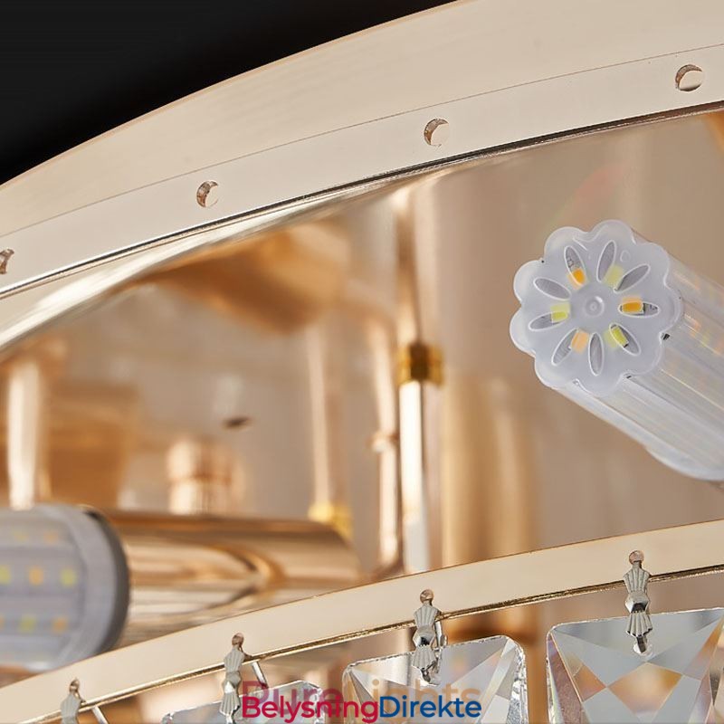 Luksuriøs Krystall Innfelt Rund Krystalldekorasjonstaklampe