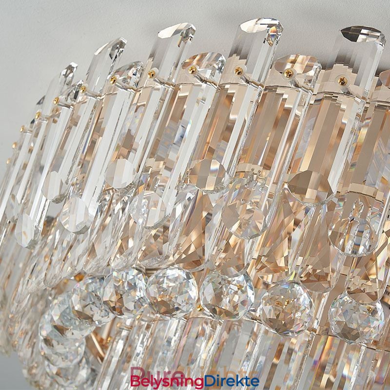 Luksuriøs Krystall Innfelt Rund Krystalldekorasjonstaklampe