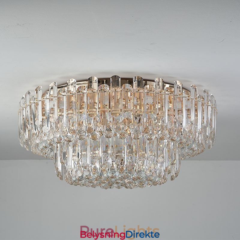 Luksuriøs Krystall Innfelt Rund Krystalldekorasjonstaklampe