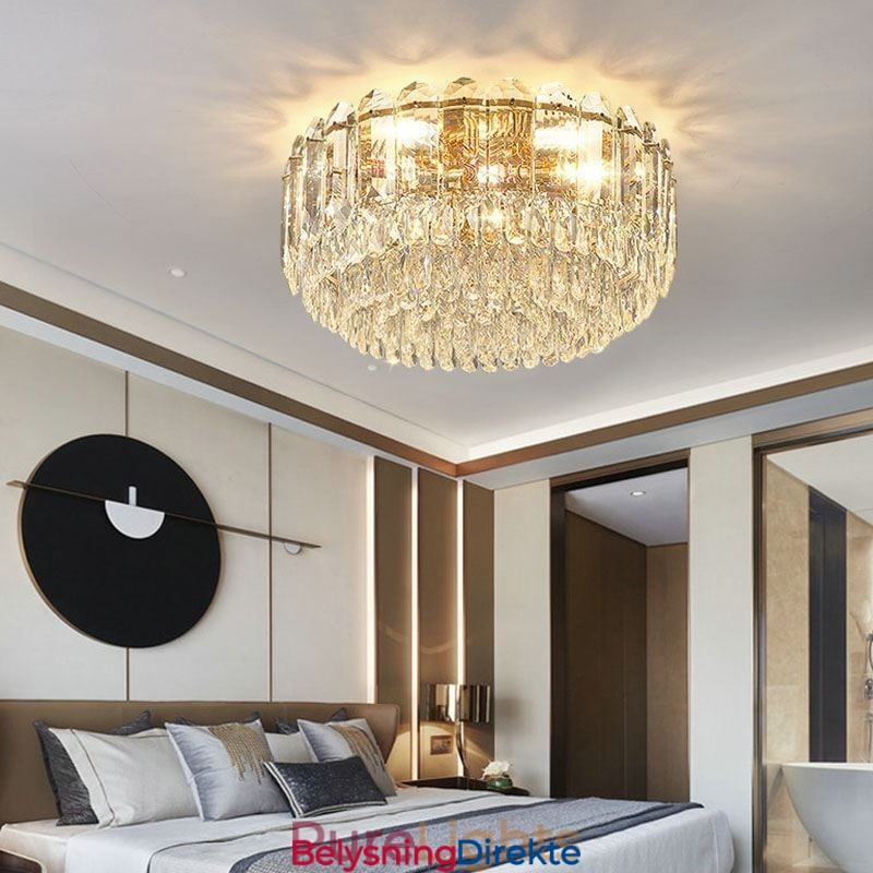 Krystall Innfelt Rund Krystalldekorasjon Takbelysningsarmaturer