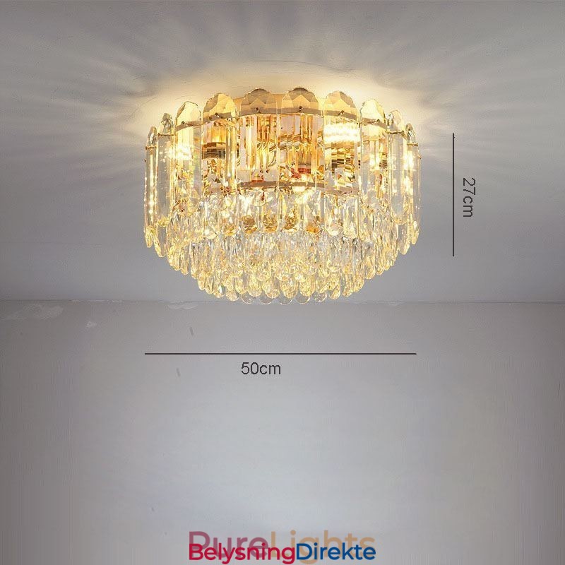 Krystall Innfelt Rund Krystalldekorasjon Takbelysningsarmaturer