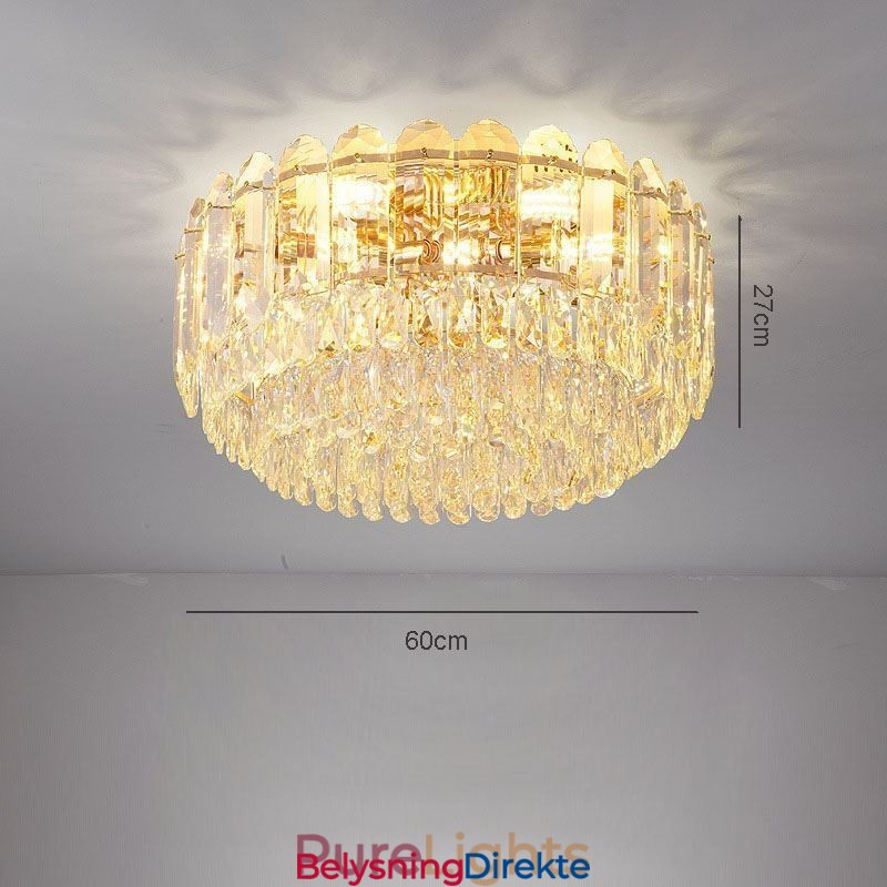 Krystall Innfelt Rund Krystalldekorasjon Takbelysningsarmaturer
